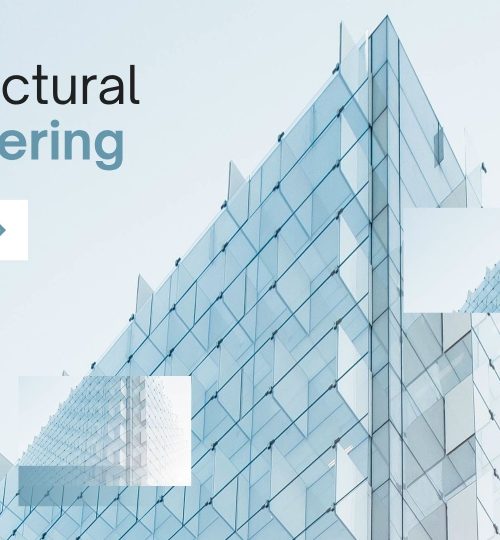 Projects blue white clean architectural engineering presentation